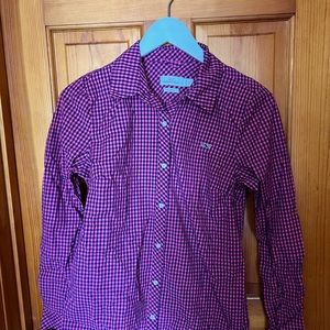 Pink and blue button up shirt